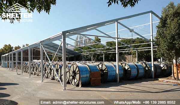Almacenes prefabricados 20 x 50 mts - Carpa para almacén provisional de cable (2)