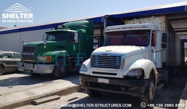 Carpa desmontables para cubrir la zona de carga y descarga de camiones - Almacenes Industrial logístico - proveedor de carpas modulares en Chile México Argentina Colombia América Espa (9)