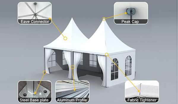 SHELTER High Peak Tent - Top Marquee - Gazebo Structures - Outdoor Canopy -1