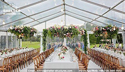 carpas transparentes de 15 x 45 metros para bodas en jardin de 400 - 500 perosonas
